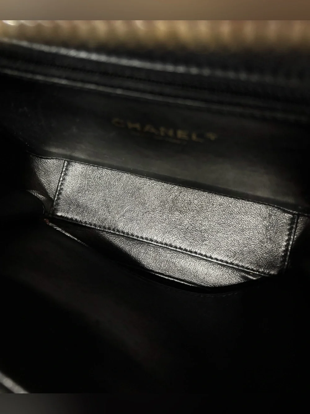 CHANEL CC Filigree Vanity Case Burgundy